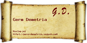 Germ Demetria névjegykártya